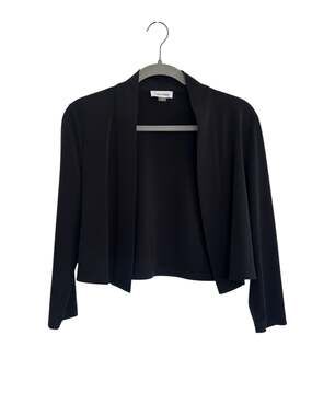Calvin Klein Black Open Front Cropped Shrug Cardigan
